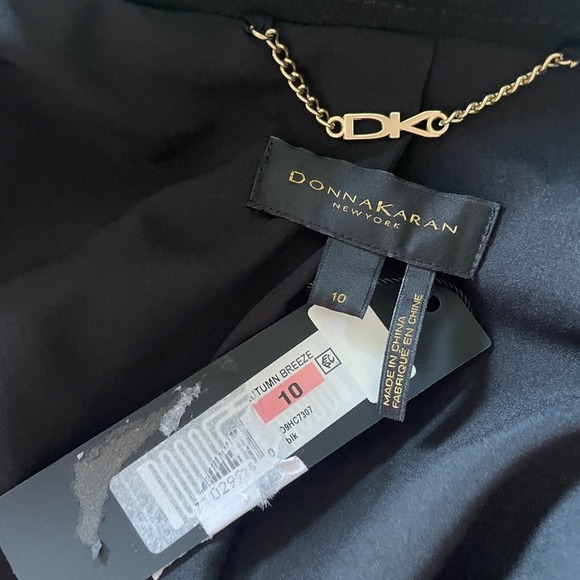 Donna Karan Solid Black Tie Belt Blazer Jacket Size 10 NWT - Picture 8 of 11
